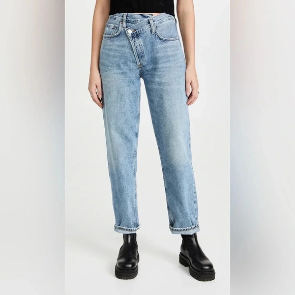 Agolde Denim - ! Agolde Cris Cross Upsize Light Indigo Wash Denim Jeans Size 27